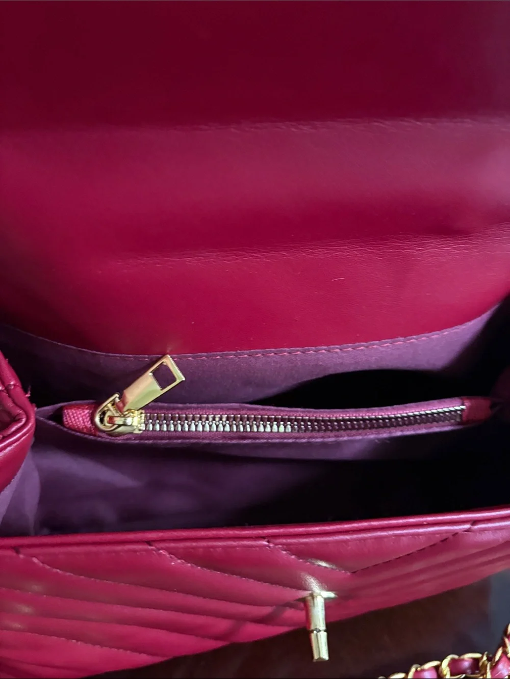 BRAND NEW!  Red Quilted Top Handle Bag with Gold Hardware